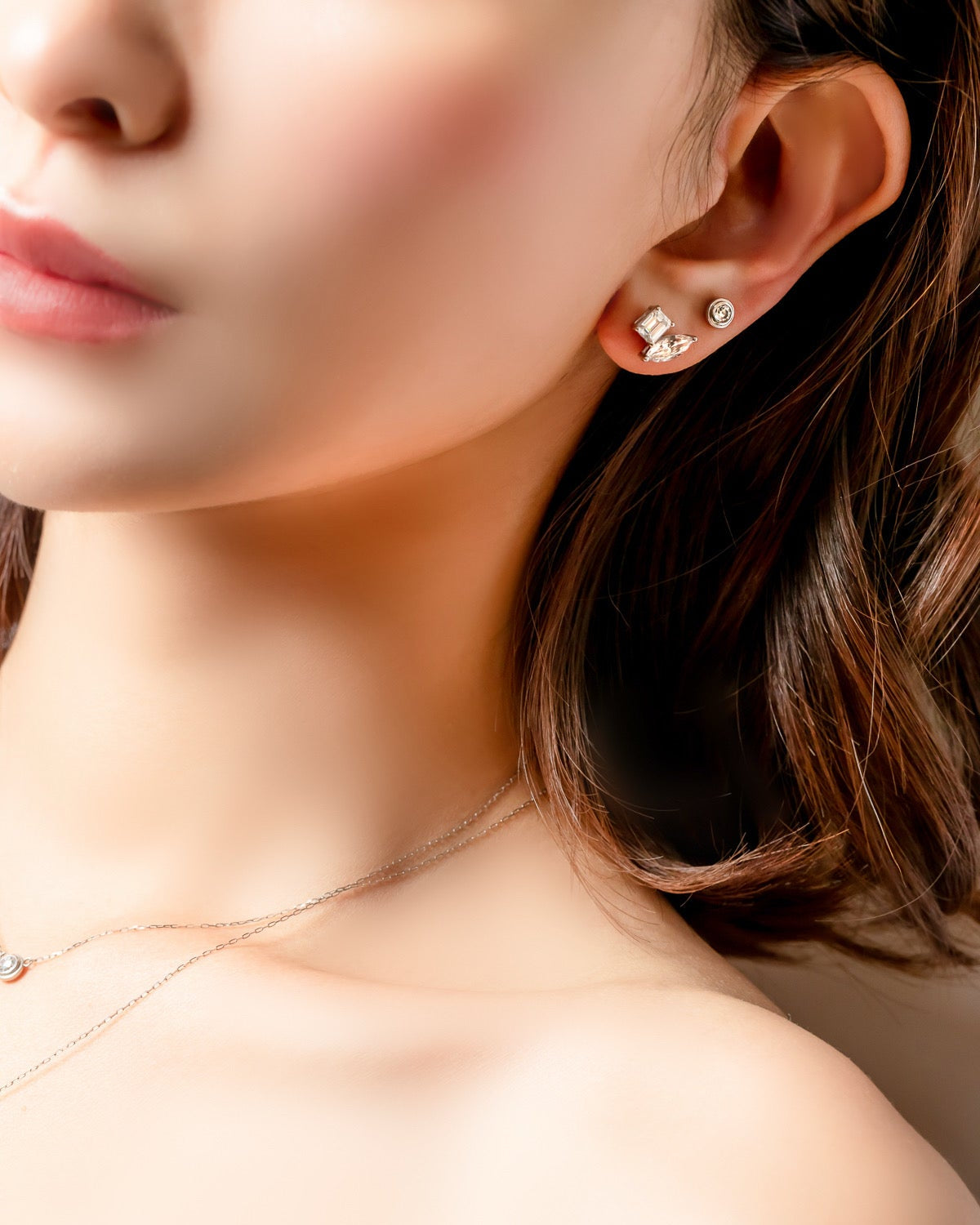 一粒ピアス 0.13ct
