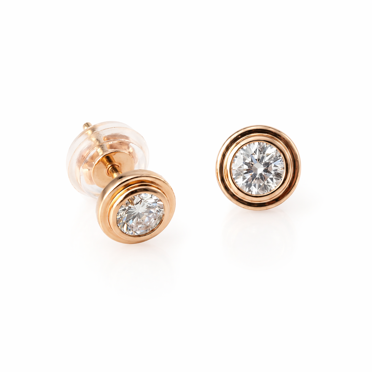 一粒ピアス 0.13ct