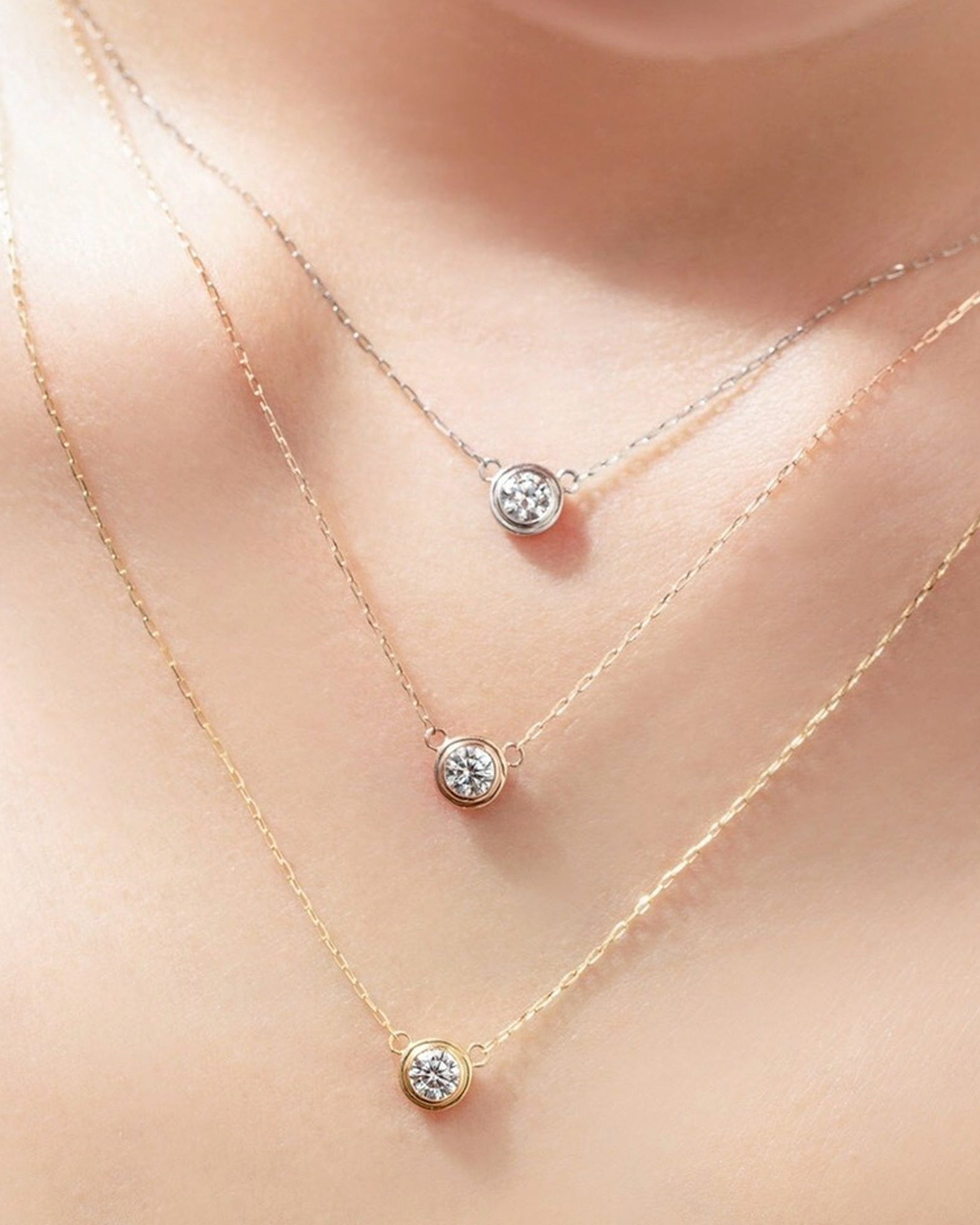 一粒ネックレス 0.18ct