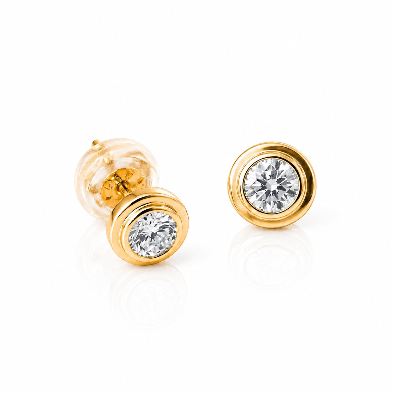 一粒ピアス 0.13ct